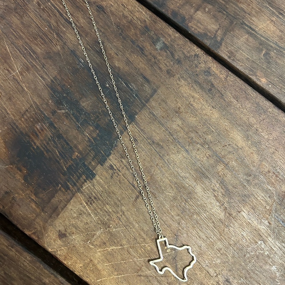 Gold Texas Outline Necklace